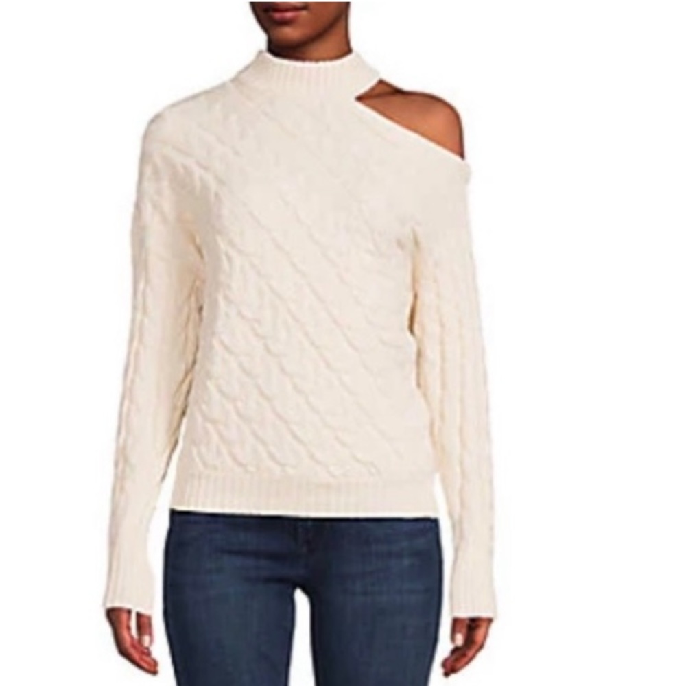 FOR THE REPUBLIC Cutout Cable Knit SweaterSize Large